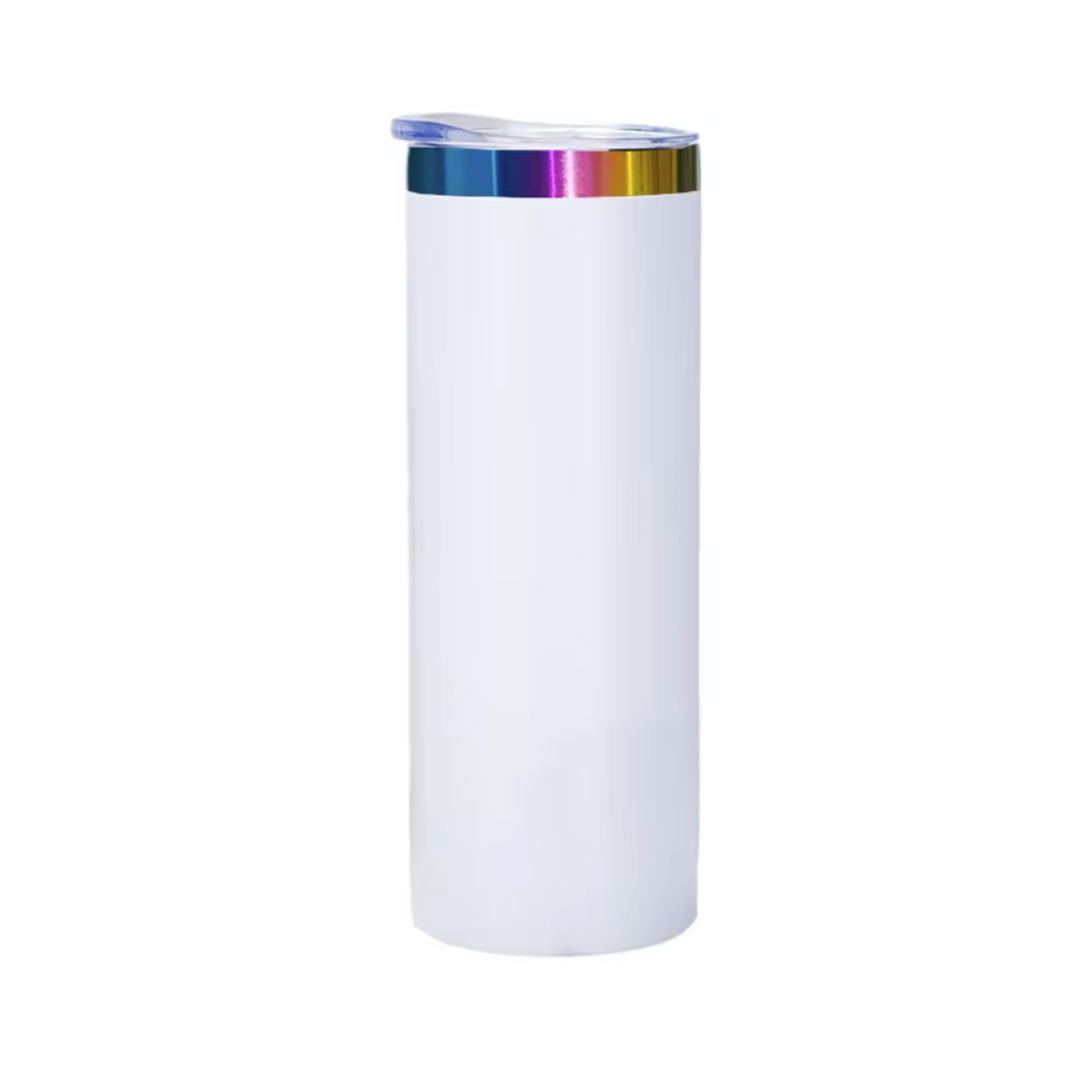 Stainless Steel Rainbow Plated 20 Oz Skinny Tumbler - Laser Engraving Blanks