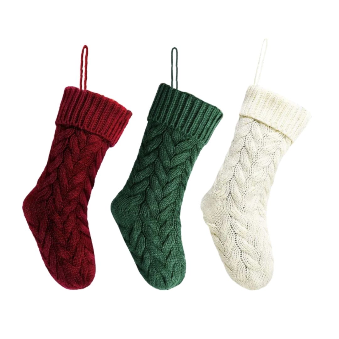 Cozy Cable-Knit Christmas Stockings
