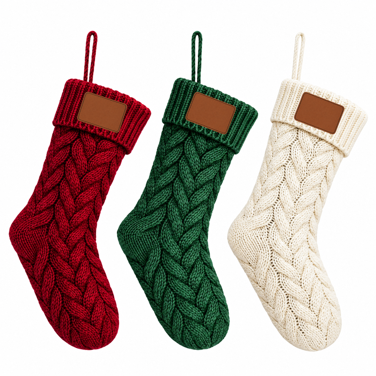 Cozy Cable-Knit Christmas Stocking Blanks