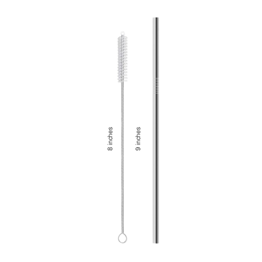 Stainless Steel Straw Set with Cleaning Brush for 20 oz Tumblers - Straight or Bent