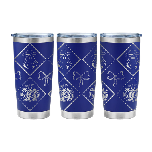 Cowboy Ghost Laser Engraved Tumbler Wrap SVG | 20oz Skinny Tumbler Seamless Design | Digital Download for Laser Rotary Engraving