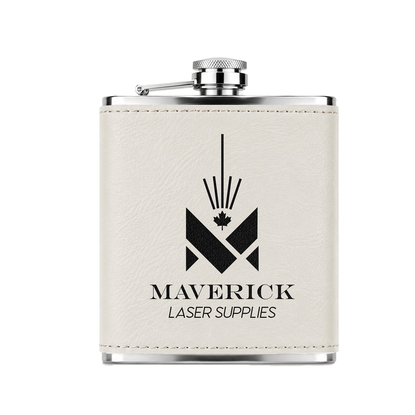 Laserable Leatherette 6 oz Hip Flask Blank