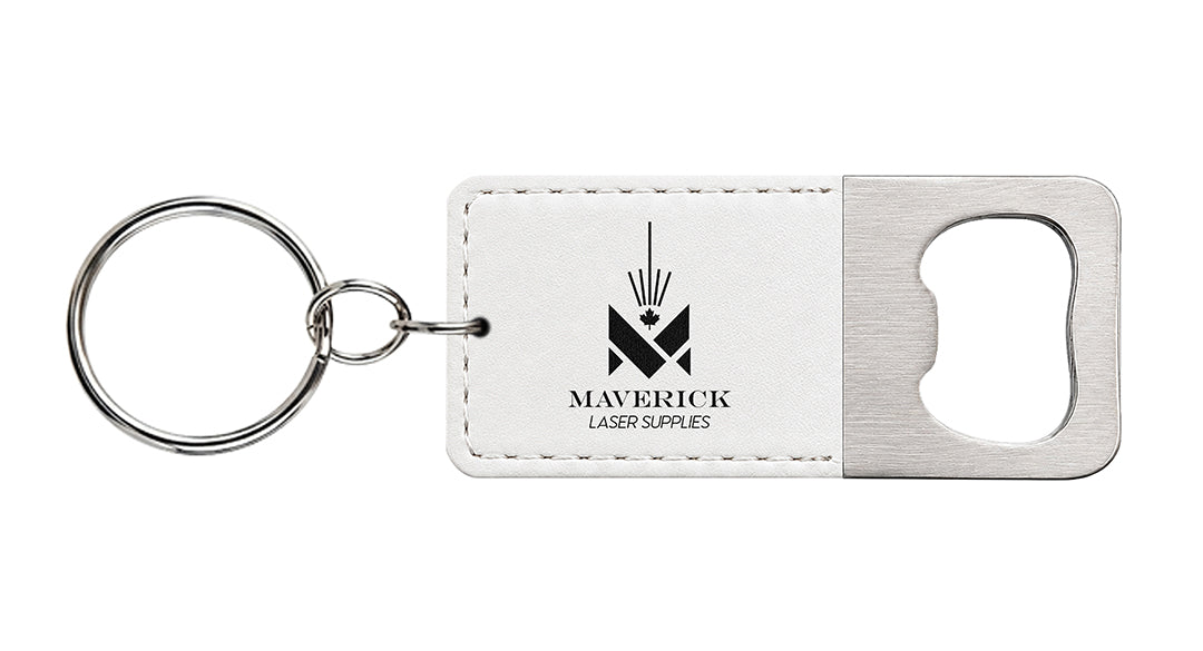 Lasereable Leatherette Rectangular Bottle Opener Keychain Blanks