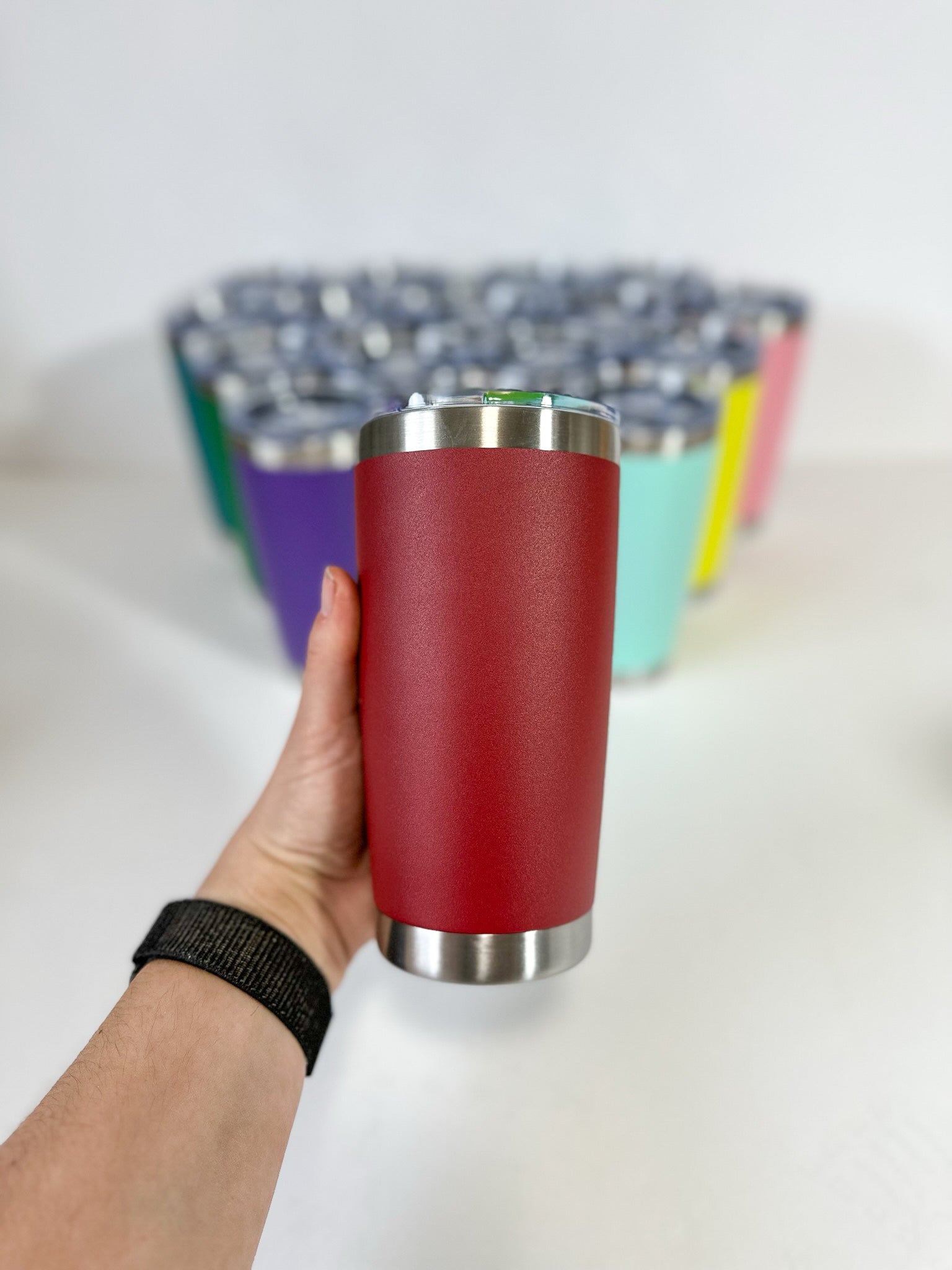 Red Blank Stainless Steel Tumbler