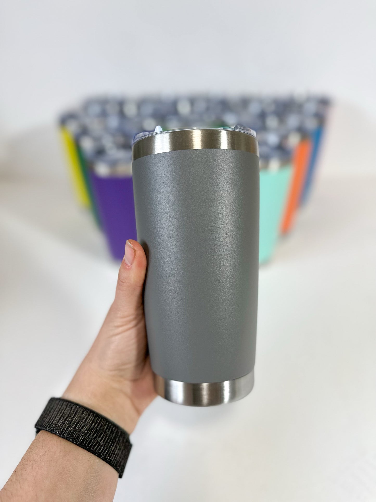 Grey Blank Stainless Steel Tumbler
